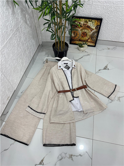 Kod 001 Keten Takım-Bej