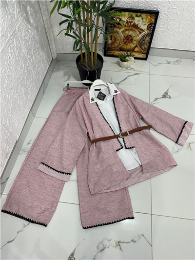 Kod 001 Keten Takım-Pembe