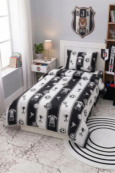 Tek Kişilik Nevresim Takımı-Beşiktaş