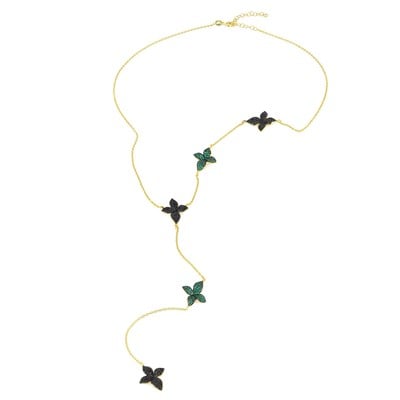 Green Black Violet Garden Necklace