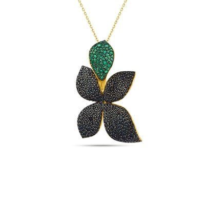 Green Black Violet Necklace