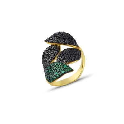 Green Black Violet Ring