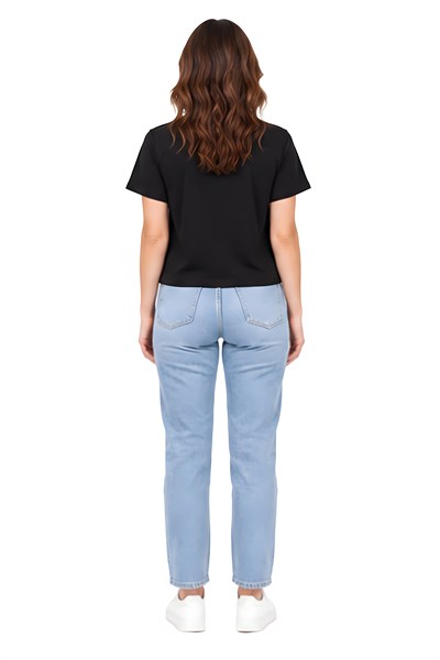 Lili Woman Kadın Basic Kısa Kol Crop Tişört E.8002PSS