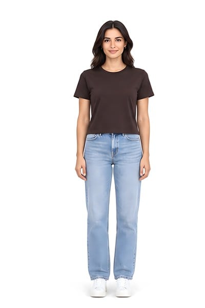 Lili Woman Kadın Basic Kısa Kol Crop Tişört E.8002K