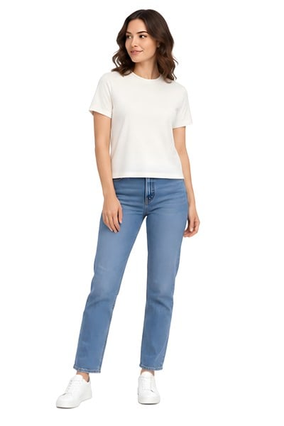 Lili Woman Kadın Basic Kısa Kol Crop Tişört E.8002B
