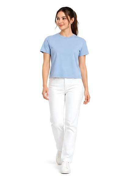 Lili Woman Kadın Basic Kısa Kol Crop Tişört E.8002M