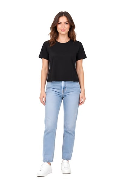 Lili Woman Kadın Basic Kısa Kol Crop Tişört E.8002PSS