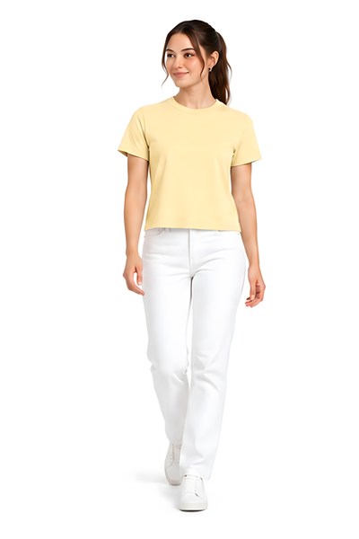 Lili Woman Kadın Basic Kısa Kol Crop Tişört E.8002SR