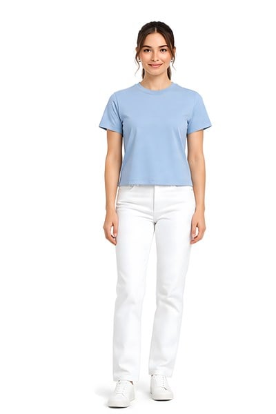 Lili Woman Kadın Basic Kısa Kol Crop Tişört E.8002M