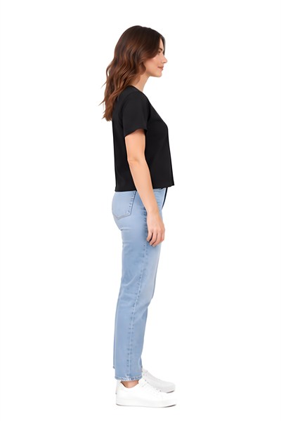 Lili Woman Kadın Basic Kısa Kol Crop Tişört E.8002PSS