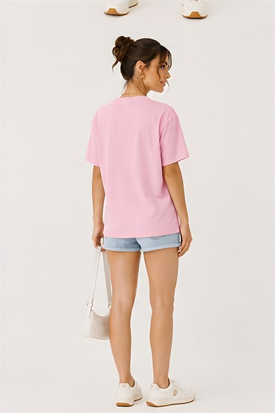 Lili Woman Kadın California Bear Baskılı Oversize T-Shirt E.2686
