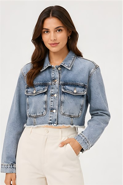 Lili Woman Kadın Crop Denim Kot Ceket Yıkamalı TY.JCT01M