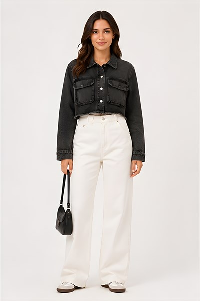 Lili Woman Kadın Crop Denim Kot Ceket Yıkamalı TY.JCT01S