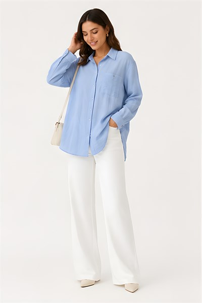 Lili Woman Kadın Effortless Fit Dokulu Gömlek E.2505