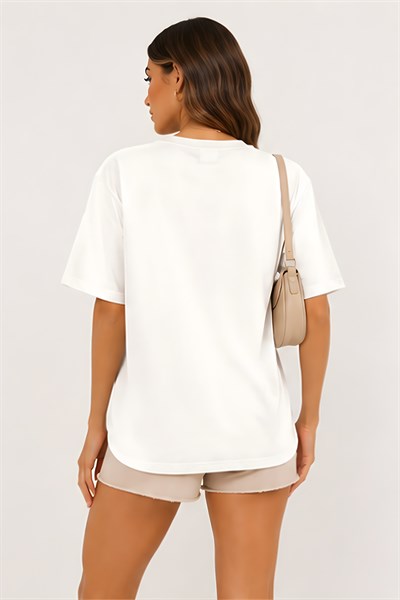Lili Woman Kadın New York Bear Baskılı Oversize Tişört D.11156B