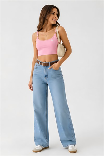 Lili Woman Kadın Pembe Halka Detaylı Crop Atlet E.9062