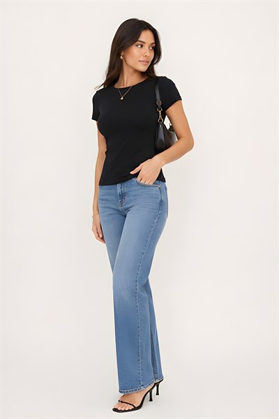 Lili Woman Kadın Premium Drapeli Crop Yarasa Kol Bluz – Yumuşak Dokulu Basic Üst E.8010S