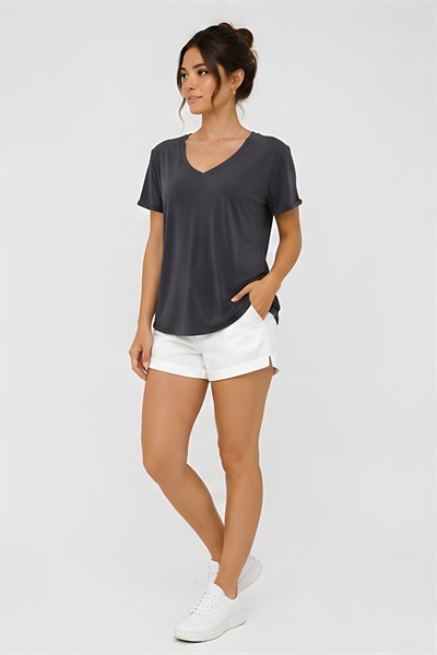 Lili Woman Kadın Relax Fit V Yaka Basic T-Shirt K.4780