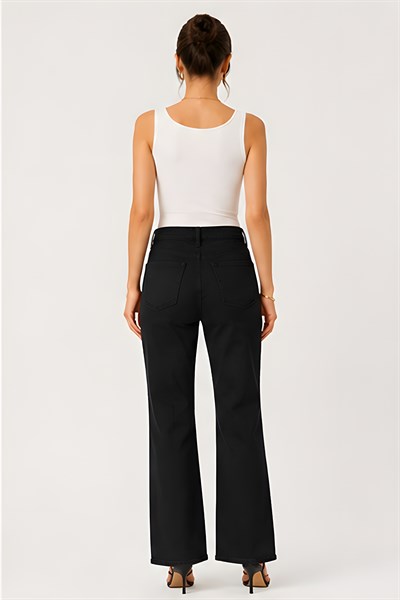 Lili Woman Kadın Siyah Bol Paça Denim Pantolon TY.MSM01S