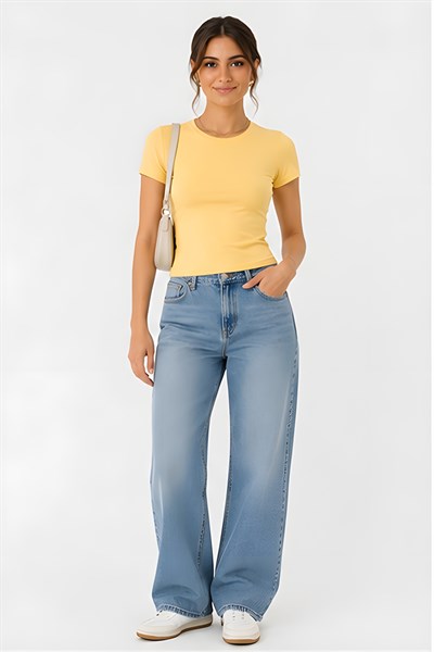 Lili Woman Kadın Slim Fit Bisiklet Yaka Basic T-Shirt E.8007