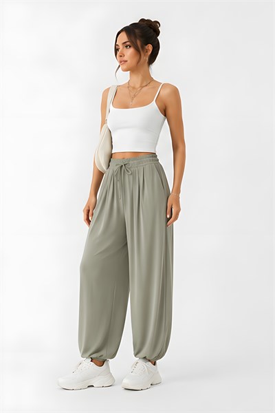 Lili Woman Kadın Soft Flow Beli Lastikli Relax Fit Şalvar Pantolon K.4320