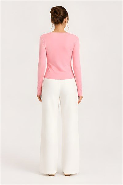 Lili Woman Kadın Thumbhole Fit Uzun Kollu Crop Bluz E.7006
