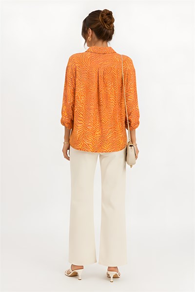 Lili Woman Kadın Wild Collection Zebra Desenli Oversize Gömlek 4960