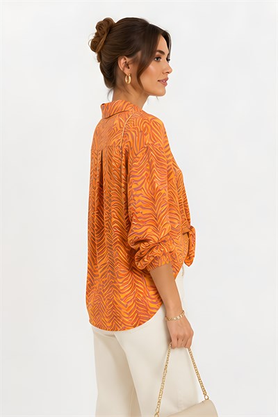 Lili Woman Kadın Wild Collection Zebra Desenli Oversize Gömlek 4960