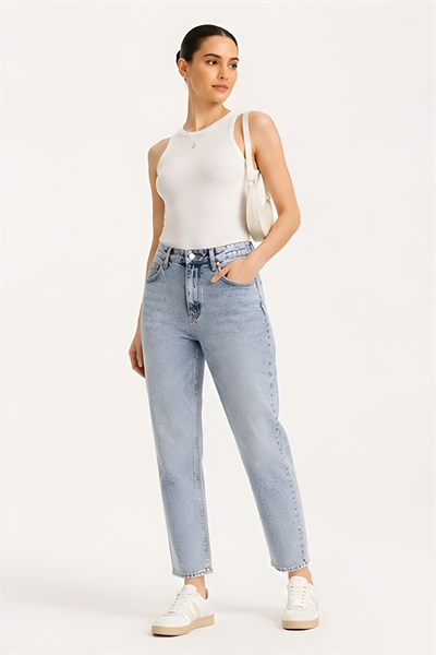 Lili Woman Kadın Yüksek Bel Straight Fit Baggy Jean Pantolon TY.BGT01