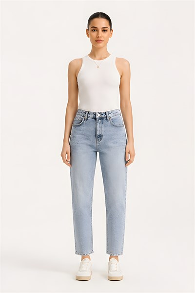 Lili Woman Kadın Yüksek Bel Straight Fit Baggy Jean Pantolon TY.BGT01