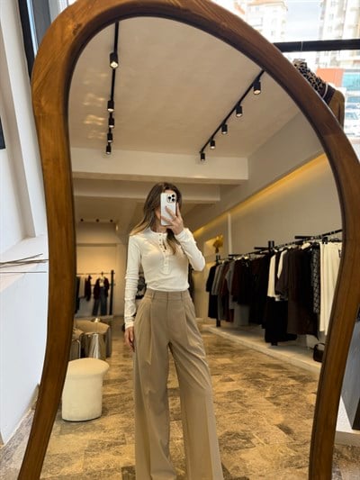 Çıtçıtlı uzun kollu top