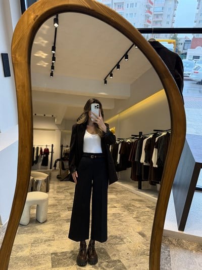 Kemerli culotte pantolon