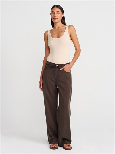 Bej  Fitilli Bodysuit