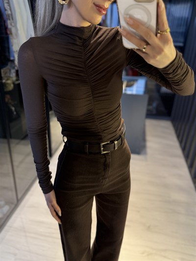 Büzgülü kaşmir bluz