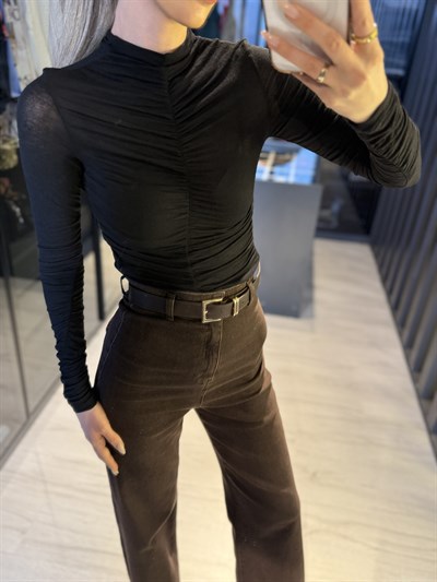 Büzgülü kaşmir bluz