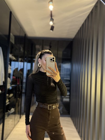 Büzgülü kaşmir bluz