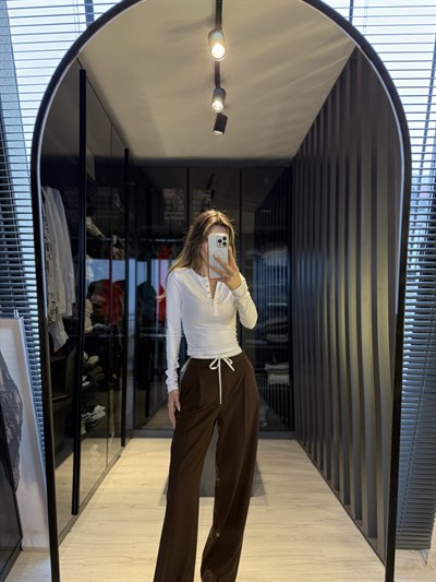 Çift belli geniş pantolon