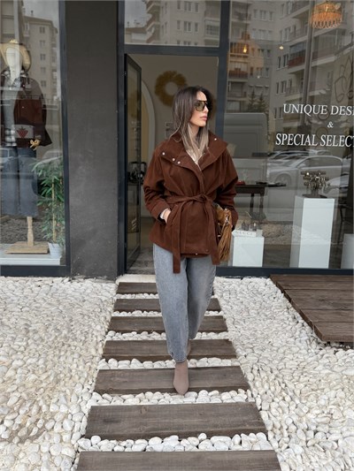 Kahve Süet Ceket