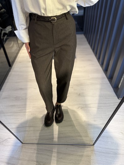 Kahverengi Kemerli Chino Pantolon