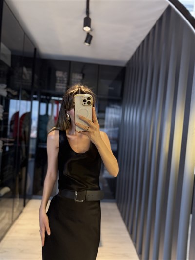 Saten askılı bluz