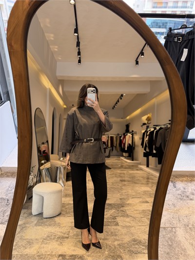 SİYAH FLARE KUMAŞ PANTOLON