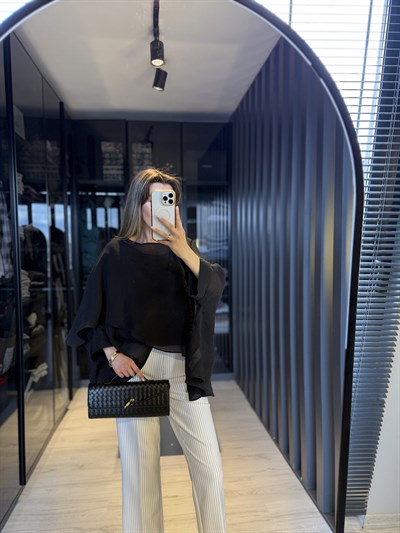 Uçuşan Pelerin Bluz