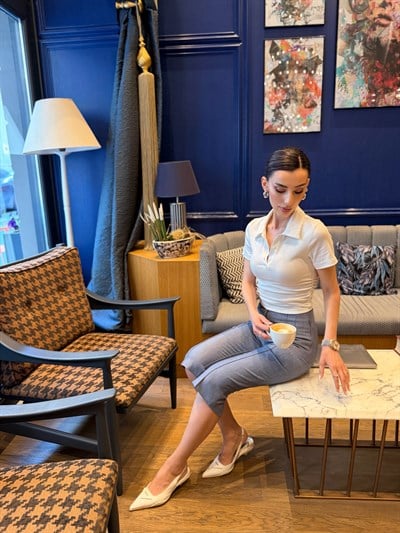 Uzun Fit Capri Pantolon 