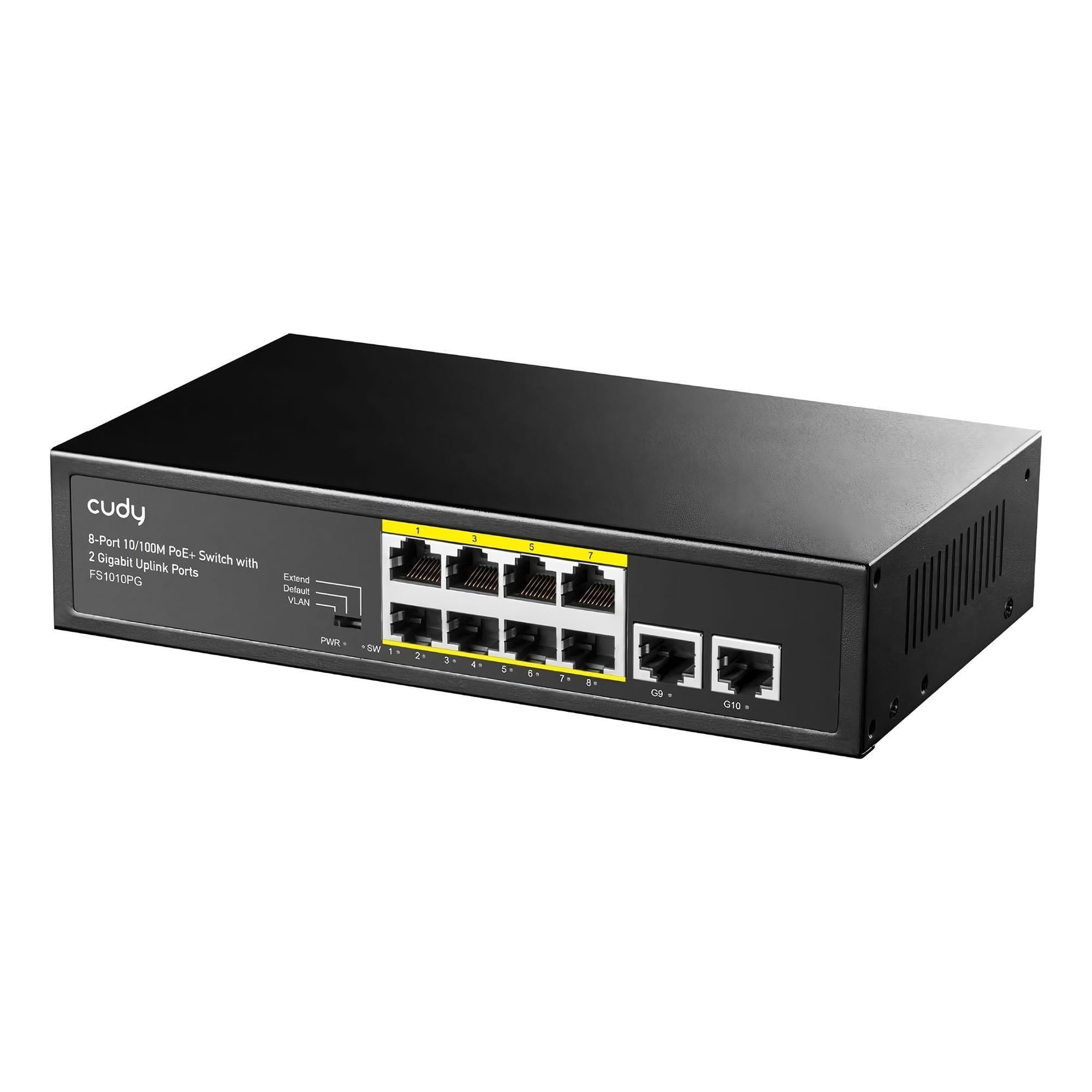 Cudy FS1010PG 8 Port 10/100Mbps PoE+ 120W PoE, 2 Uplink…