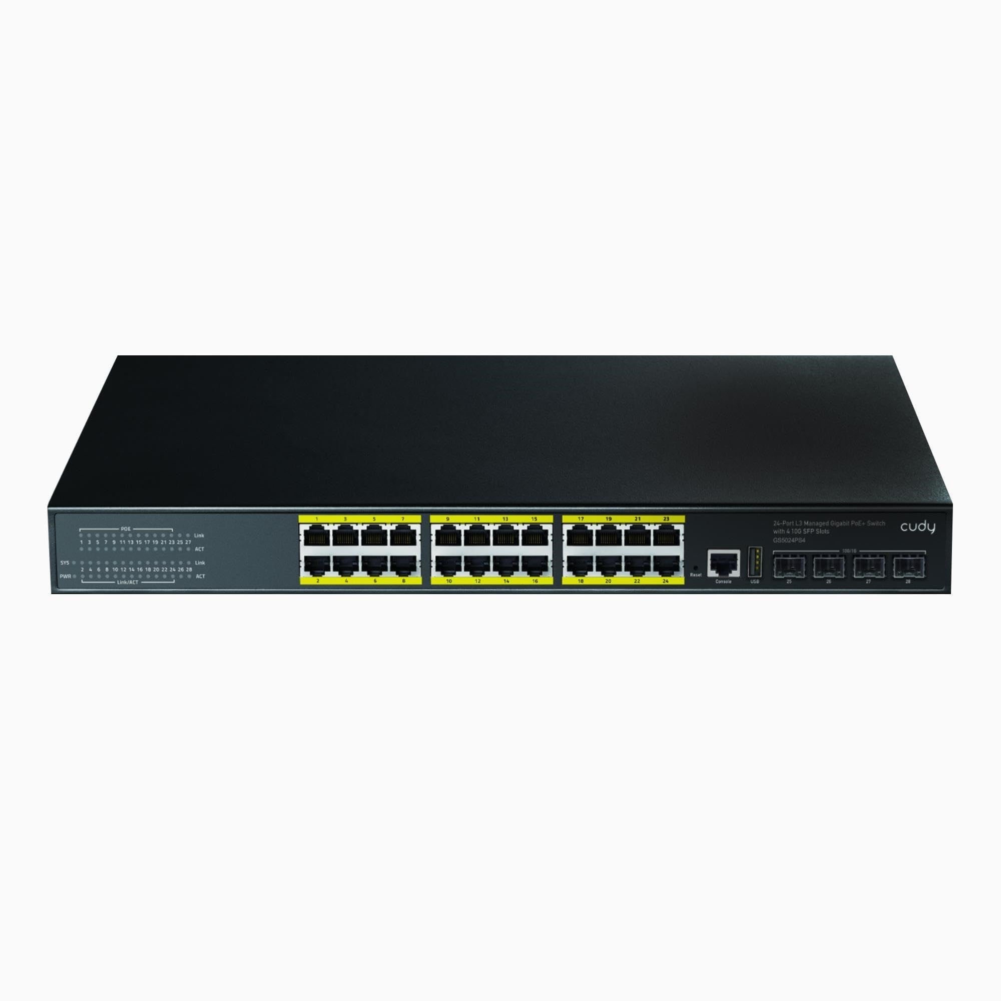 Cudy GS5024PS4 4SFP, USB, RJ45, 2Consol, 24Port Gigabit, L3…