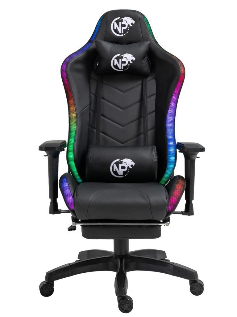 NPO GC3001B siyah masajlı RGB ledli ayak destekli oyuncu koltuğu