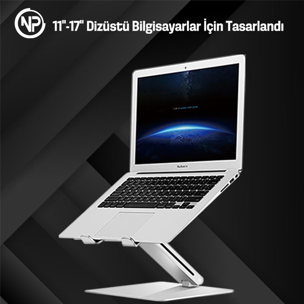 NPO STD6081S Masaüstü Notebook Standı Gümüş