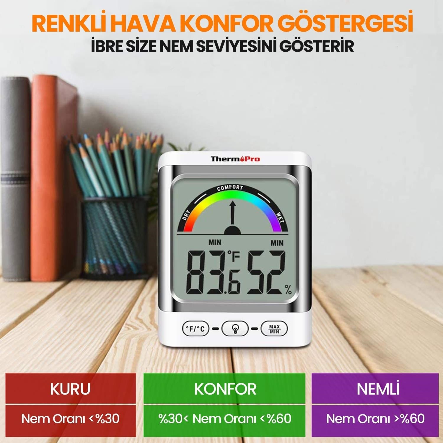 ThermoPro TP52 Konfor Göstergesi Nem Seviyeleri