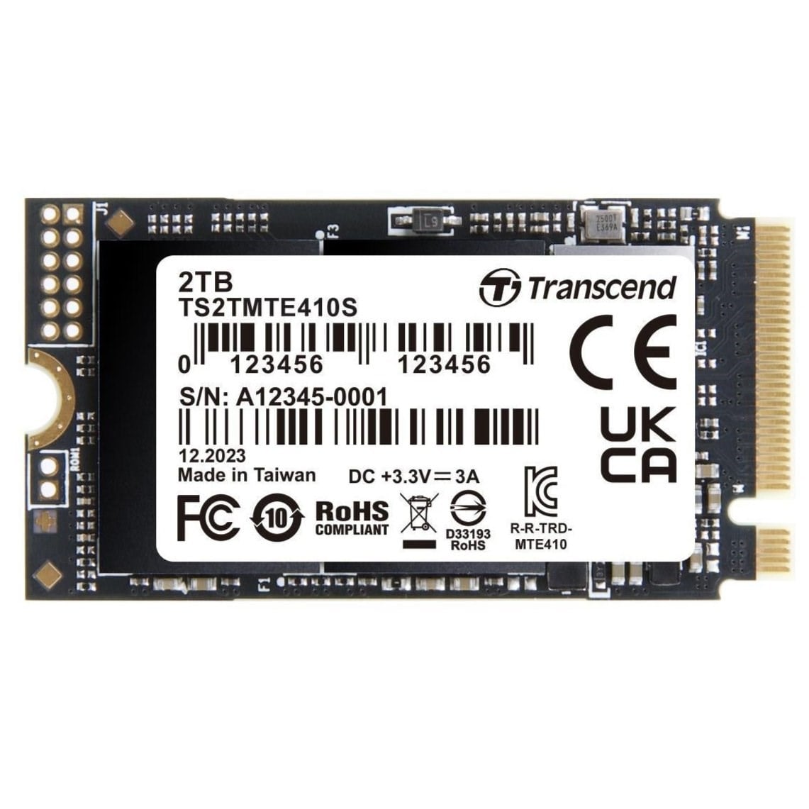 Transcend TS2TMTE410S 2TB Gen4x4 3D TLC DRAM-less 22x42 M.2…