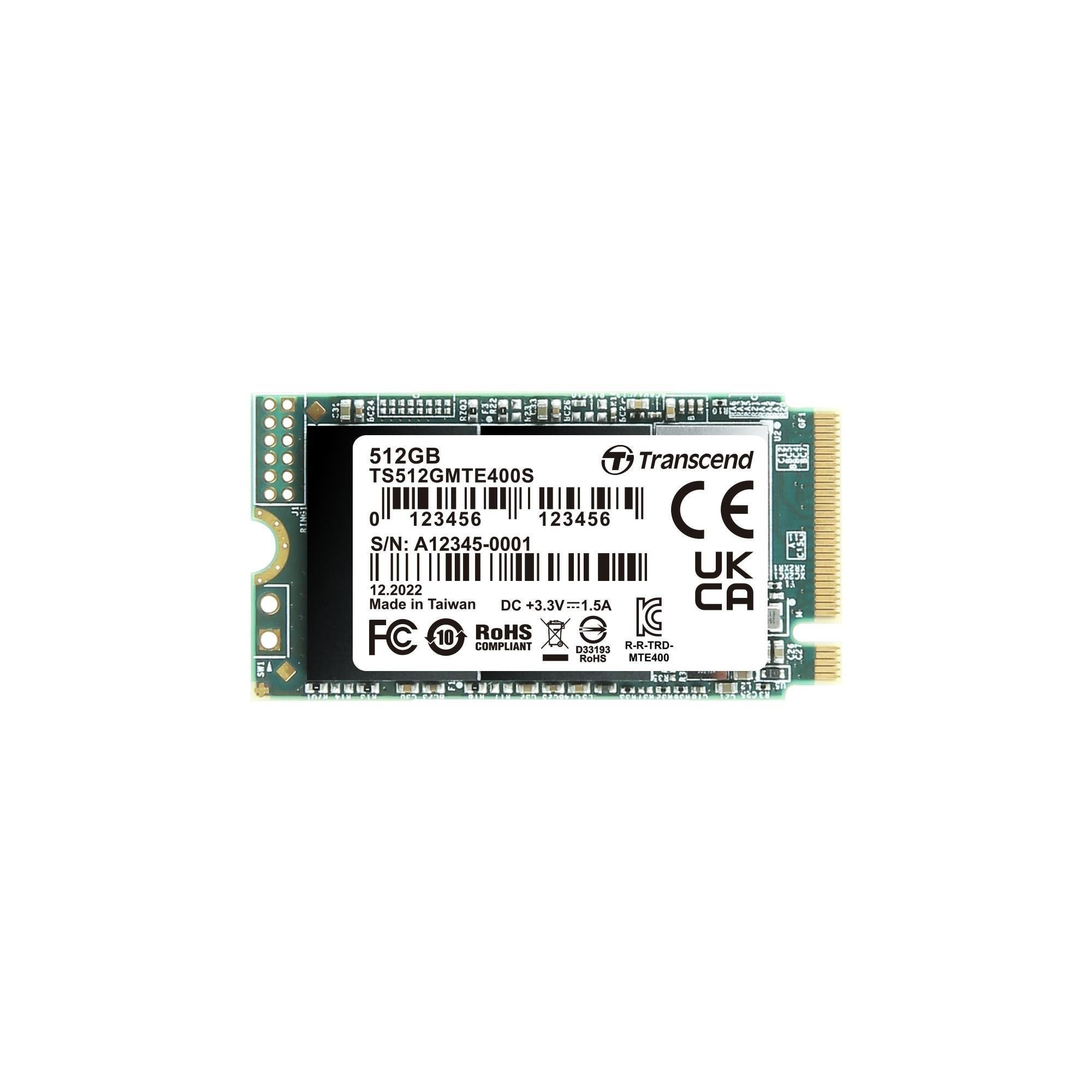 Transcend TS512GMTE400S 512GB PCle Gen3x4 NVMe 3D TLC…